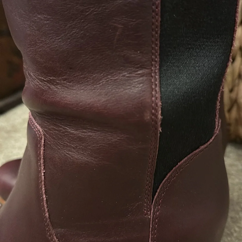 SOREL WOMEN'S FIONA OTK LUX Over the Knee Leather Boot Wine Burgundy Size 7
